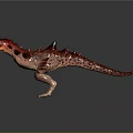 Fierce Spiked Dinosaur Figure In Standing Pose With Reddish Brown And Beige Scales