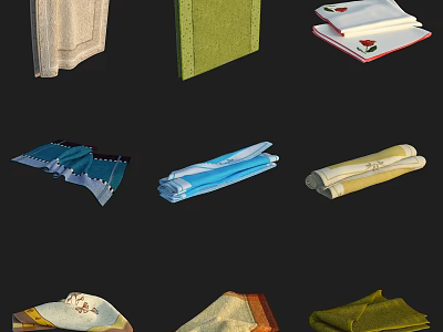 Colorful Bathroom Accessories With Neatly Folded Towels in Various Colors for Home Use 3d model
