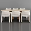 Modern CB2 Dining Table and Chair Combination 3d model