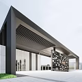 Modern Gate Community Entrance and Exit Sparkling Light Belt Background Wall 3d model
