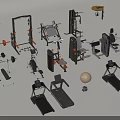 Fitness Equipment with Treadmills Dumbbells Weight Racks and Fitness Ball for Home Gym
