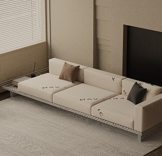 Three-seat sofa 3d model