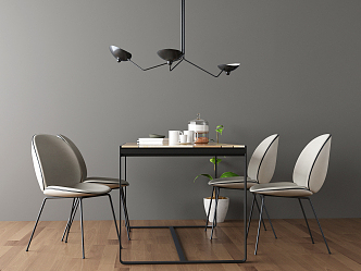 Industrial LOFT Dining Table and Chair Combination Seat 3d model