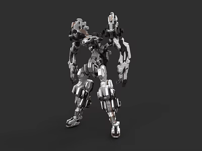 Car Inspired Mechanical Robot With Metallic Structure And Articulated Joints 3d model