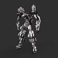 Car Inspired Mechanical Robot With Metallic Structure And Articulated Joints 3d model
