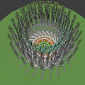 Outdoor Table And Chair Set Under Interlaced Branches Structure With Green Leaves