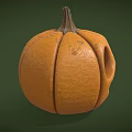 Carved Vegetable Pumpkin with Smiling Face Eyes Nose and Mouth Decorative Design