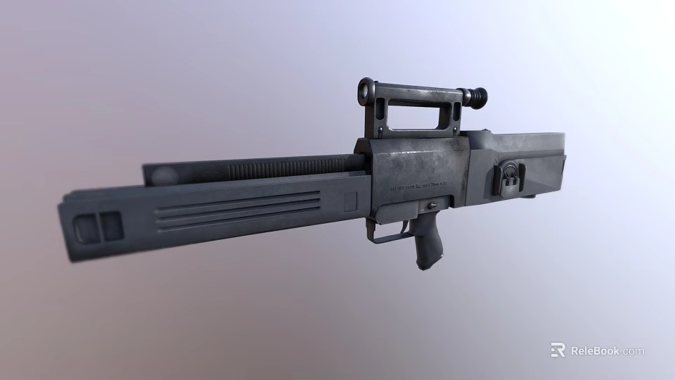 Modern Military Weapon With Black Metal Barrel Tactical Scope And Grip Design 3d model 