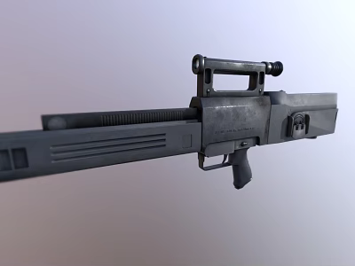 Modern Military Weapon With Black Metal Barrel Tactical Scope And Grip Design 3d model