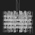 Transparent Crystal Ceiling Light With Modern Layered Geometric Block Design 3d model