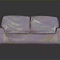 Vintage Purple Fabric Two Seater Sofa With Unique Patterned Upholstery
