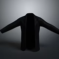 Black Stylish Casual Coat With Open Front And Long Sleeves Design