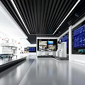 High Tech Exhibition Hall Interior Design With Multiple Display Screens And Interactive Panels