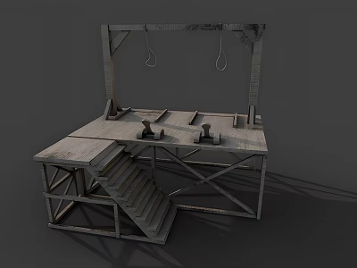 Heavy Duty Industrial Equipment With Metal Frame Platform Stairs And Hanging Rings 3d model