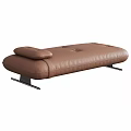 Sleek Modern Bedroom Bench Design With Beige Fabric And Brown Leather