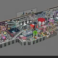 Indoor Playground Design with Colorful Zones Slides Climbing Structures and Interactive Facilities 3d model
