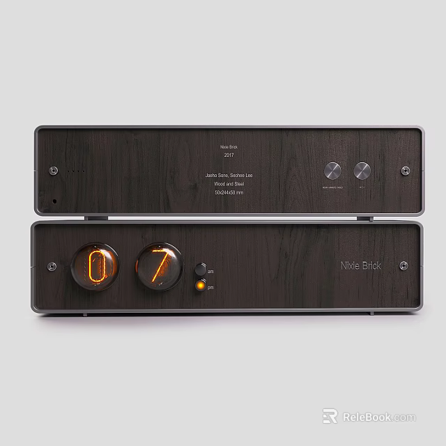 Modern Nine Block Model No 001 Clock with Circular Digital Displays and Knob Controls 3d model 