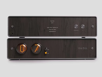 Modern Nine Block Model No 001 Clock with Circular Digital Displays and Knob Controls 3d model