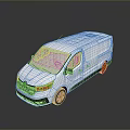 White Renault Commercial Van With Modern Exterior And Reflective Surface Design