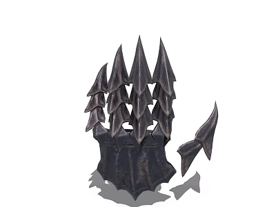 Detailed Spiked Black Metal Fantasy Armor Claw Piece With Sharp Edges 3d model