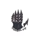 Detailed Spiked Black Metal Fantasy Armor Claw Piece With Sharp Edges