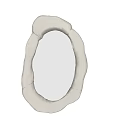 Two Modern White Irregular Shaped Mirrors With Textured Frame Design For Home Decor 3d model