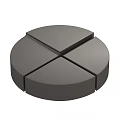 Modern Round Segmented Coffee Table With Small Square Side Table