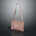 Light Brown Leather Shoulder Bag With Adjustable Strap And Minimalist Design 3d model