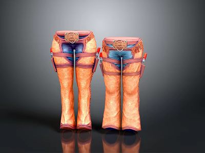 Stylish Fashion Pants With Belt And Straps Design For Modern Style 3d model