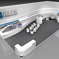 Everbright International Modern Exhibition Booth With White Design Reception Desk And Display Area