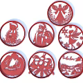 Round Red Christmas Paper Cut Decorations With Angel Santa Reindeer And Winter Scenes