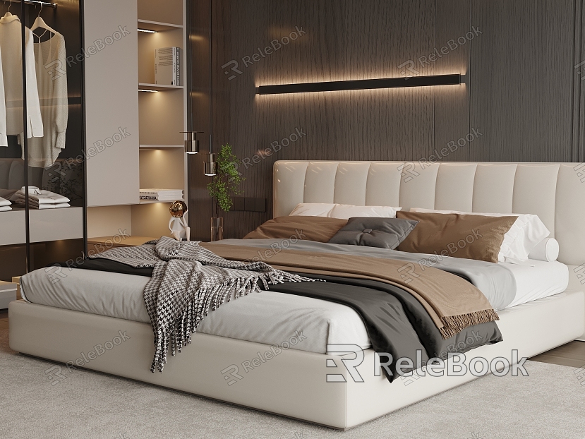 Modern Light Luxury Home Double Bed model