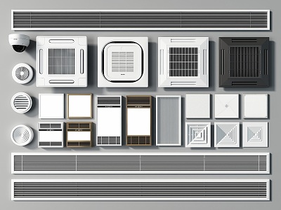 Modern air outlet air conditioning outlet central air conditioning aluminum gusset 3d model