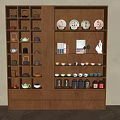 Middle Ancient Style Tea Cabinet Teapot Teacup Tea Set Combination Tea Cake 3d model