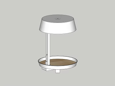Modern Table Lamp With White Lampshade And Round Brown Inner Base 3d model