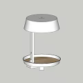 Modern Table Lamp With White Lampshade And Round Brown Inner Base