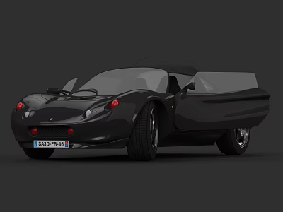 Sleek Black Sports Car with Open Doors and Modern Exterior Design 3d model