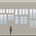 Neatly Arranged Casement Windows With White Frames Mounted On Wall For Scenic Views