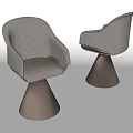 Stylish Modern Gray Upholstered Dining Chairs With Metal Cone Shaped Legs