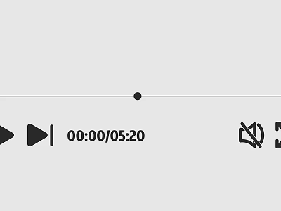 Video Player Interface With Play Pause Buttons Volume Control And Time 3d model