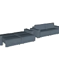 Modern Blue Velvet Two Seater Sofa With Modular Design And Storage Function 3d model