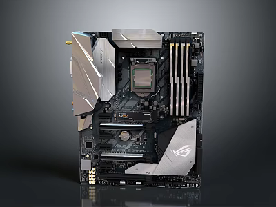 ASUS ROG High Performance Gaming Motherboard With Metal Armor And Heat Sinks 3d model