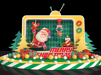 Modern Meichen TV Christmas Holiday Atmosphere Christmas Shopping Mall Meichen 3d model