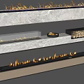 Modern Fireplace Designs With Marble Surfaces Flames And Wood Storage Shelves