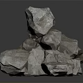Pile of Natural Gray Rough Textured Stones For Outdoor Decor And Landscaping