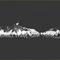 Snow Covered Mountain Terrain 3D Rendered Map Display With Detailed Landscape