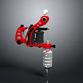 Professional Red And Black Tattoo Machine With Metal Frame And Needle Cartridge