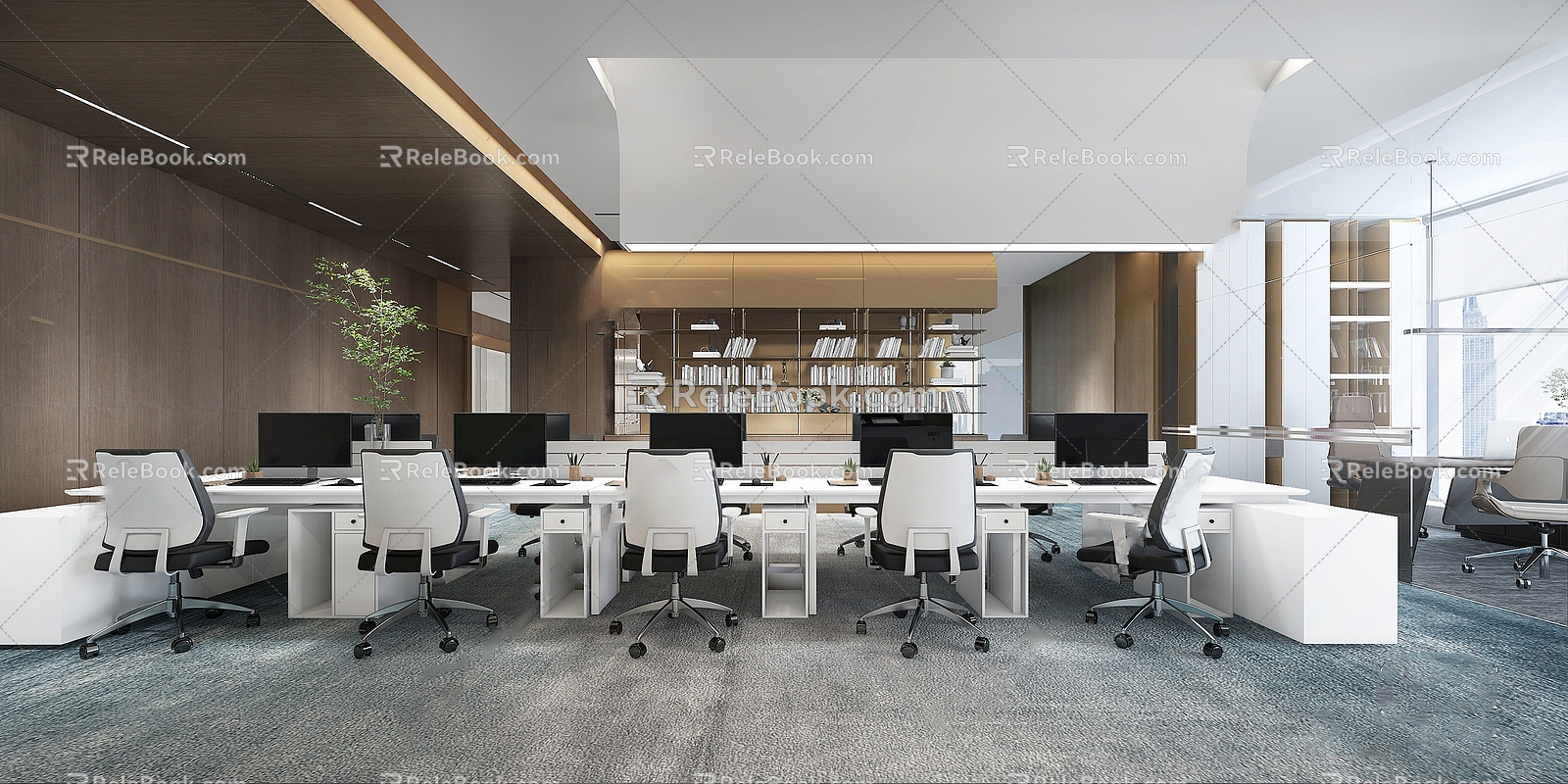 modern public office area office space 3d model