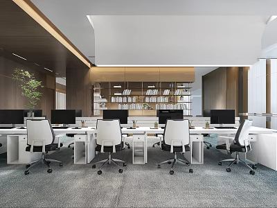 modern public office area office space 3d model