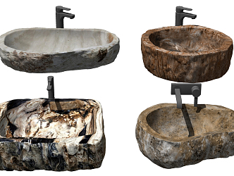 Modern wash basin natural shaped marble wash basin counter basin 3d model